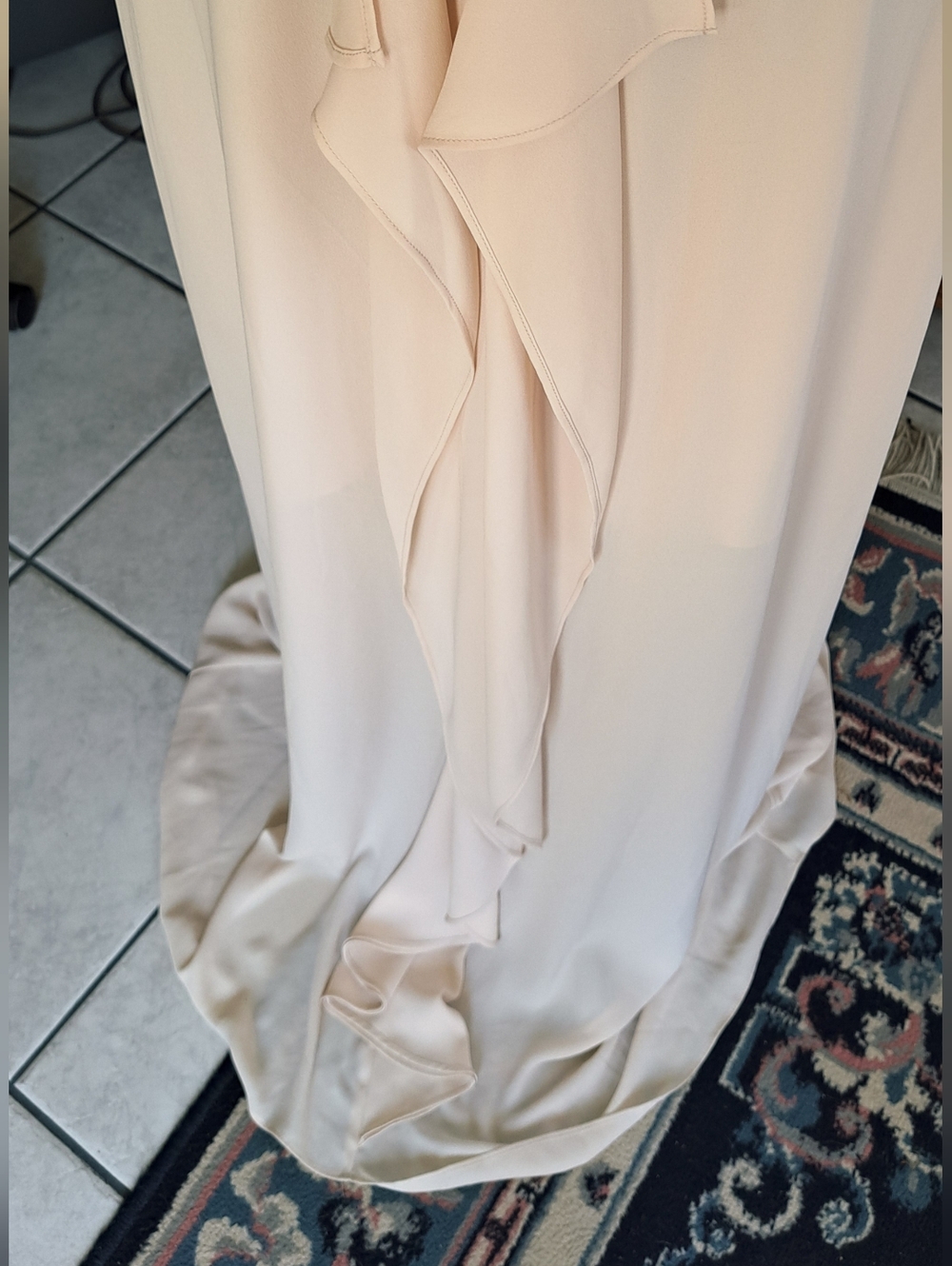 BCBG MaxAzria Blush Halter Ruffle Maxi Dress - Picture 4 of 8